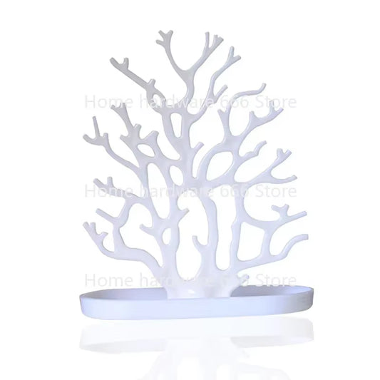 Black and White Coral Jewelry Display Stand Tray, Earrings, Necklace, Ring, Pendant, Bracelet, Storage, Women Gifts, 1Pc